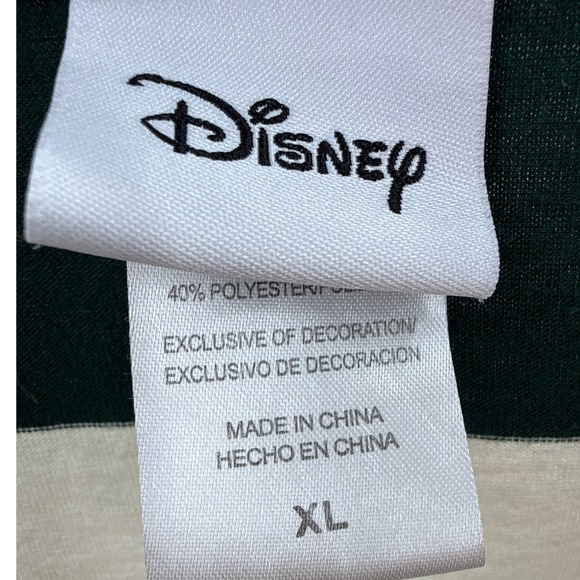 Disney Bambi Cropped Rugby Shirt Green Stripe Polo XL - Picture 4 of 7